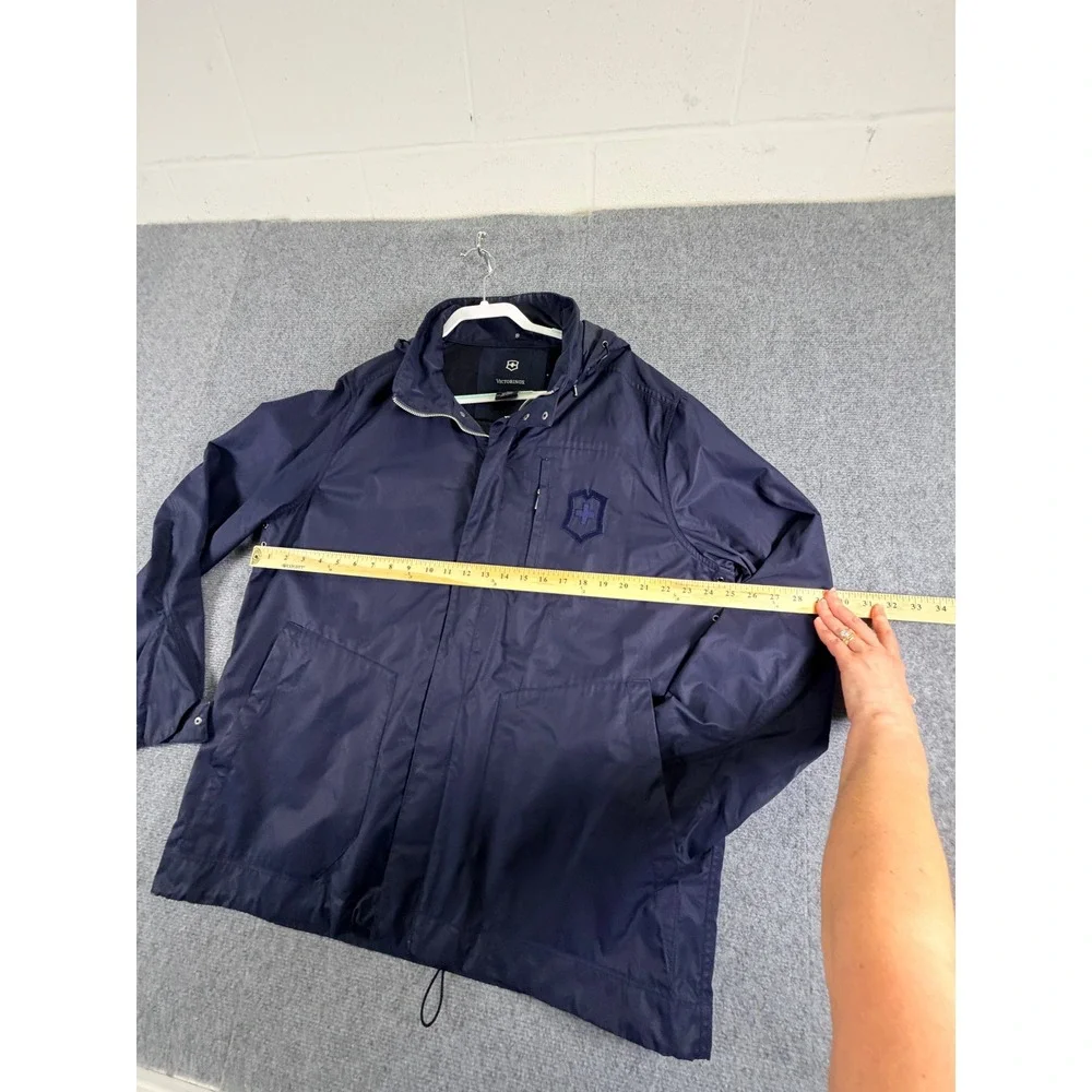 Victorinox Swiss Army Mens XL Navy Blue Hooded Full Zip Field Jacket Coat